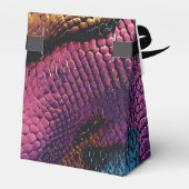 Paarse, gouden en blauwe slangenhuid bedankdoosjes (Achterkant)