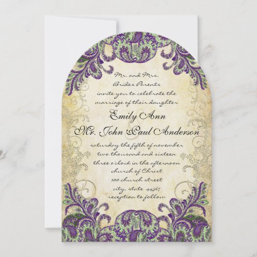 Paarse gouden en groene voetgangersweddenschappen kaart (Voorkant)