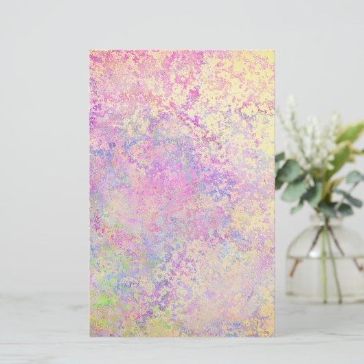 Paarse gouden en roze textuur briefpapier (Staand voorkant)