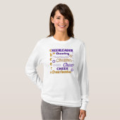 Paarse, gouden en witte Cheerleader T-shirt (Voorkant volledig)
