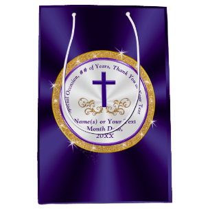 Paarse, gouden en witte, Christelijke cadeautassen Medium Cadeauzakje