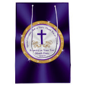 Paarse, gouden en witte, Christelijke cadeautassen Medium Cadeauzakje (Achterkant)