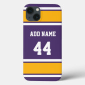 Paarse gouden en witte sportband Case-Mate iPhone case (Achterkant)