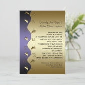 Paarse gouden en zwarte zwembroeken kaart (Staand voorkant)