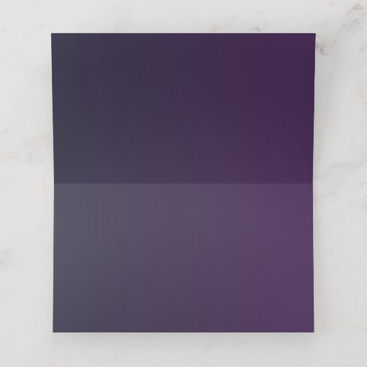 Paarse & Gouden Esthetiek Bloemen Bruiloft Retour  Plaatskaartje (Binnenkant ongevouwen)