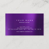 Paarse gouden faux Glitter Typograaf Makeup Lashes Visitekaartje (Achterkant)