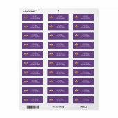 Paarse Gouden Fleur de Lis Etiket (Full Sheet)