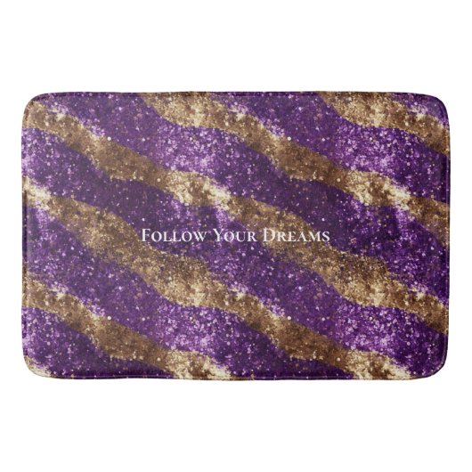 Paarse gouden fonkeling glitter badmat (Voorkant)