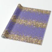 Paarse gouden fonkeling glitter cadeaupapier (Uitgerold)