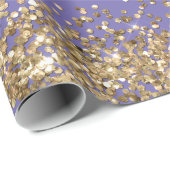 Paarse gouden fonkeling glitter cadeaupapier (Rol Hoek)