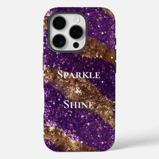 Paarse gouden fonkeling glitter Case-Mate iPhone case (Achterkant)