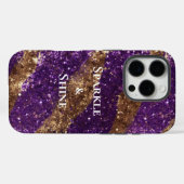 Paarse gouden fonkeling glitter Case-Mate iPhone case (Achterkant (horizontaal))