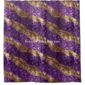 Paarse gouden fonkeling glitter douchegordijn (Voorkant)