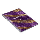 Paarse gouden fonkeling glitter notitieboek (Rechterzijde)