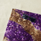 Paarse gouden fonkeling glitter strandlaken (In situ)