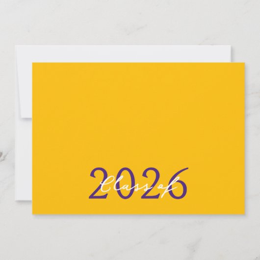 Paarse & gouden foto Filmstrip Afstudeerder Aankon Kaart (Achterkant)