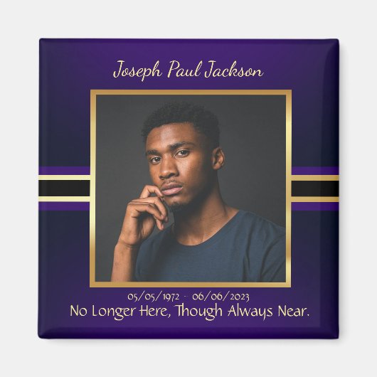 Paarse gouden foto gedenkteken magneet (Voorkant)