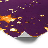 Paarse Gouden Foto Sterren 2 Personen Verjaardag W Poster (Hoek)