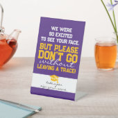 Paarse & Gouden Gastenboek Gedicht Afstuderen Tafe Reclamebord Met Voetstuk (Insitu)