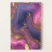 Paarse Gouden Geode Agate Monogram Schrift Naam Planner (Achterkant)