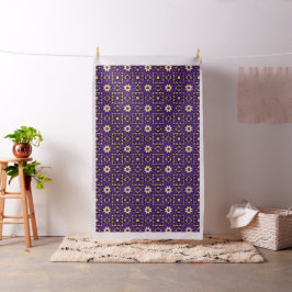 Paarse Gouden Geometrische Katoen Twill Yardage Stof