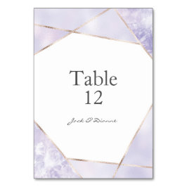Paarse & Gouden Geometrische Trouwtafelnummers Kaart