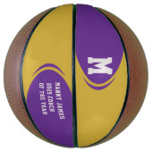 Paarse gouden gepersonaliseerde basketbal (Verticaal)