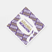 Paarse & gouden gepersonaliseerde Graduation Cap p Servet (Hoek)