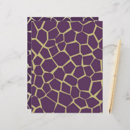 Paarse & Gouden Giraffe Patroon Scrapbook Papier