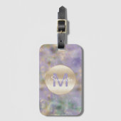 Paarse gouden glam Blauwgroen Abstract monogram Bagagelabel (Voorkant (verticaal))