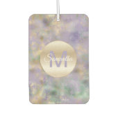 Paarse gouden glam Blauwgroen Abstract monogram Luchtverfrisser (Voorkant)