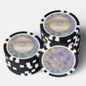 Paarse gouden glam Blauwgroen Abstract monogram Poker Chips (Opstapeling)