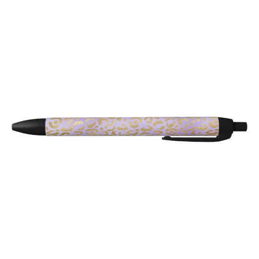 Paarse Gouden Glam Leopard Print Pen (Bodem)