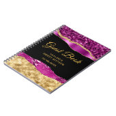 Paarse gouden glam tranen zoet zestien gastenboek notitieboek (Linkerzijde)
