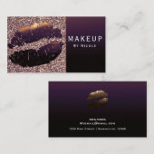 Paarse gouden glans lippen lippenstift make-up gla visitekaartje (Voorkant / Achterkant)