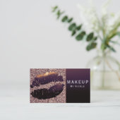 Paarse gouden glans lippen lippenstift make-up gla visitekaartje (Staand voorkant)
