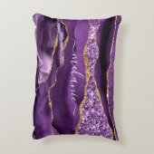 Paarse gouden glitter aangepaste Jouw naam accent  Accent Kussen (Achterkant (Verticaal))