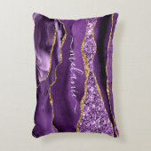 Paarse gouden glitter aangepaste Jouw naam accent  Accent Kussen (Voorkant(Verticaal))