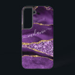 Paarse Gouden Glitter Aangepaste Jouw naam Geperso Samsung Galaxy Hoesje<br><div class="desc">Samsung Galaxy-Hoesjes of iPhone-hoesjes met Agaat Paarse Violet Gouden Glitter Geode Aangepaste Naam Sparkle Marmer Gepersonaliseerde Verjaardag - Jubileum of huwelijkscadeau / Suppliest - Jouw naam toevoegen - Tekst of Verwijderen - Maak uw speciale cadeau - Formaat wijzigen en verplaatsen of verwijderen en tekst / onderdelen toevoegen met het gereedschap...</div>