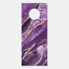 Paarse Gouden Glitter Aangepaste Naam Deur Hangers
