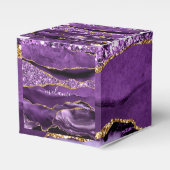 Paarse Gouden Glitter Aangepaste Naam Gift Favorie Bedankdoosjes (Voorkant Zijde)