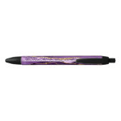 Paarse Gouden Glitter Aangepaste Naam Pen (Achterkant)