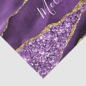 Paarse gouden glitter aangepaste naam tissuepapier (Detail)