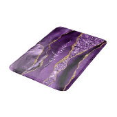 Paarse gouden glitter badmat met aangepaste naam (Gekanteld)