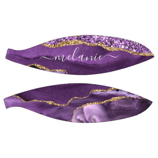 Paarse Gouden Glitter Basketbal met Aangepaste Naa (Panelen)