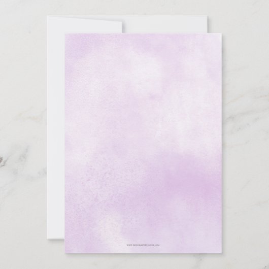 Paarse gouden glitter bloemenjurk quinceañera kaart (Achterkant)