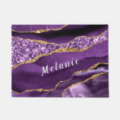 Paarse Gouden Glitter Custom Naam Doormat Deurmat (Voorkant)