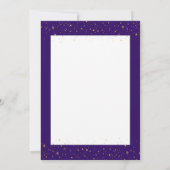 Paarse & Gouden Glitter DANK U--handwrite op de ac Bedankkaart (Achterkant)