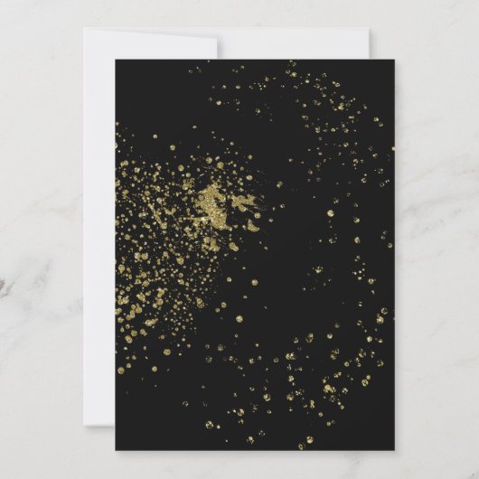 Paarse gouden glitter Hen's Party Invitation Kaart (Achterkant)