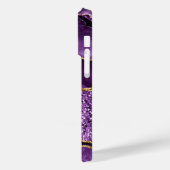 Paarse Gouden Glitter iPhone Case Gift Custom Naam (Achterkant / Links)